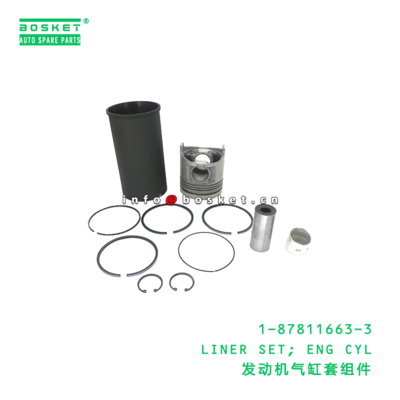 1-87811663-3 Jeu de chemises de cylindre de moteur adapté à ISUZU   1878116633